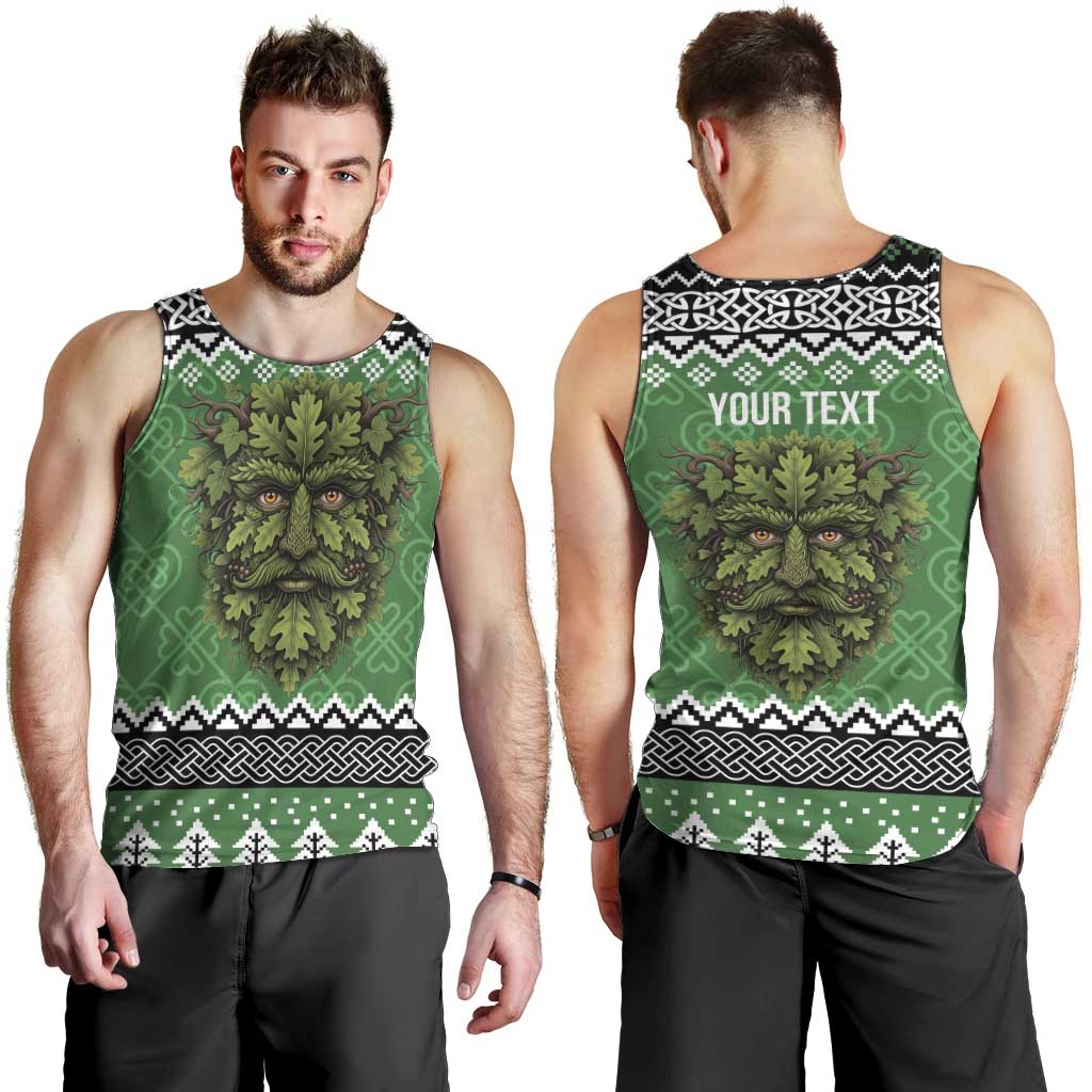 Personalized Anglesey Wales Christmas Men Tank Top Green Man Celtic Knot - Wonder Print Shop
