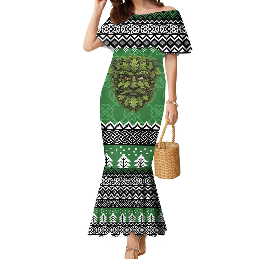 Personalized Anglesey Wales Christmas Mermaid Dress Green Man Celtic Knot - Wonder Print Shop
