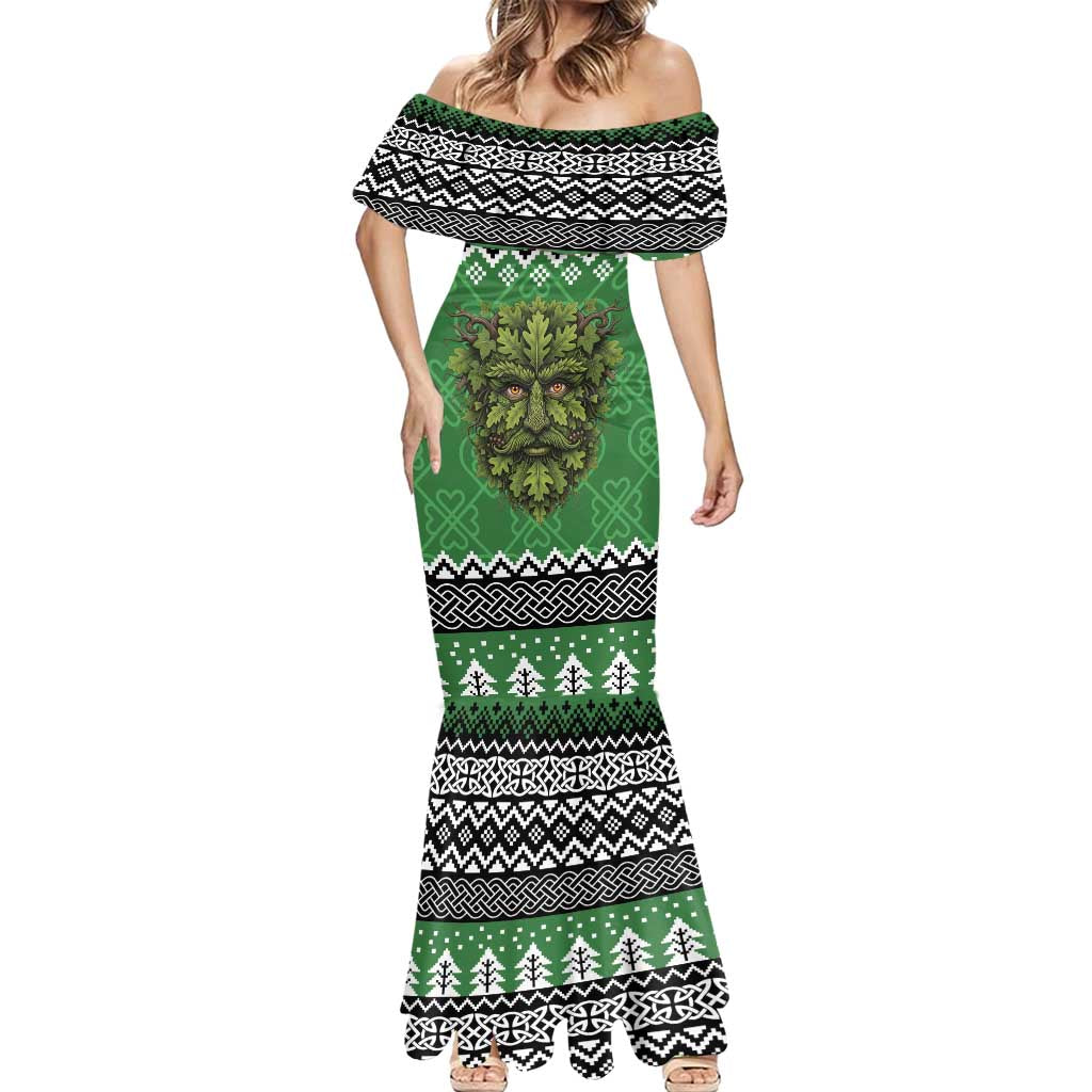 Personalized Anglesey Wales Christmas Mermaid Dress Green Man Celtic Knot - Wonder Print Shop