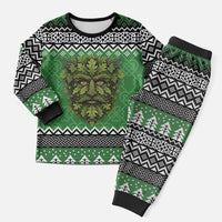 Personalized Anglesey Wales Christmas Pajama Set Green Man Celtic Knot - Wonder Print Shop