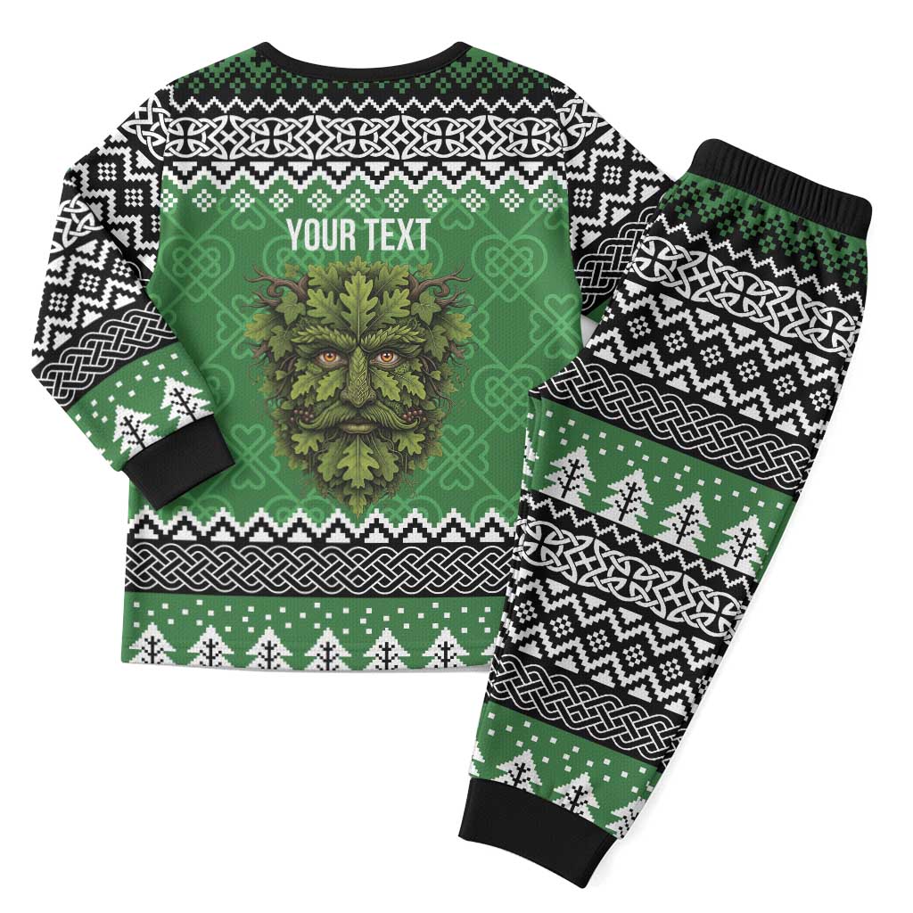 Personalized Anglesey Wales Christmas Pajama Set Green Man Celtic Knot - Wonder Print Shop