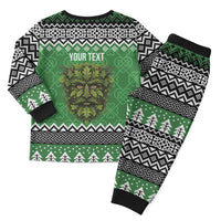 Personalized Anglesey Wales Christmas Pajama Set Green Man Celtic Knot - Wonder Print Shop