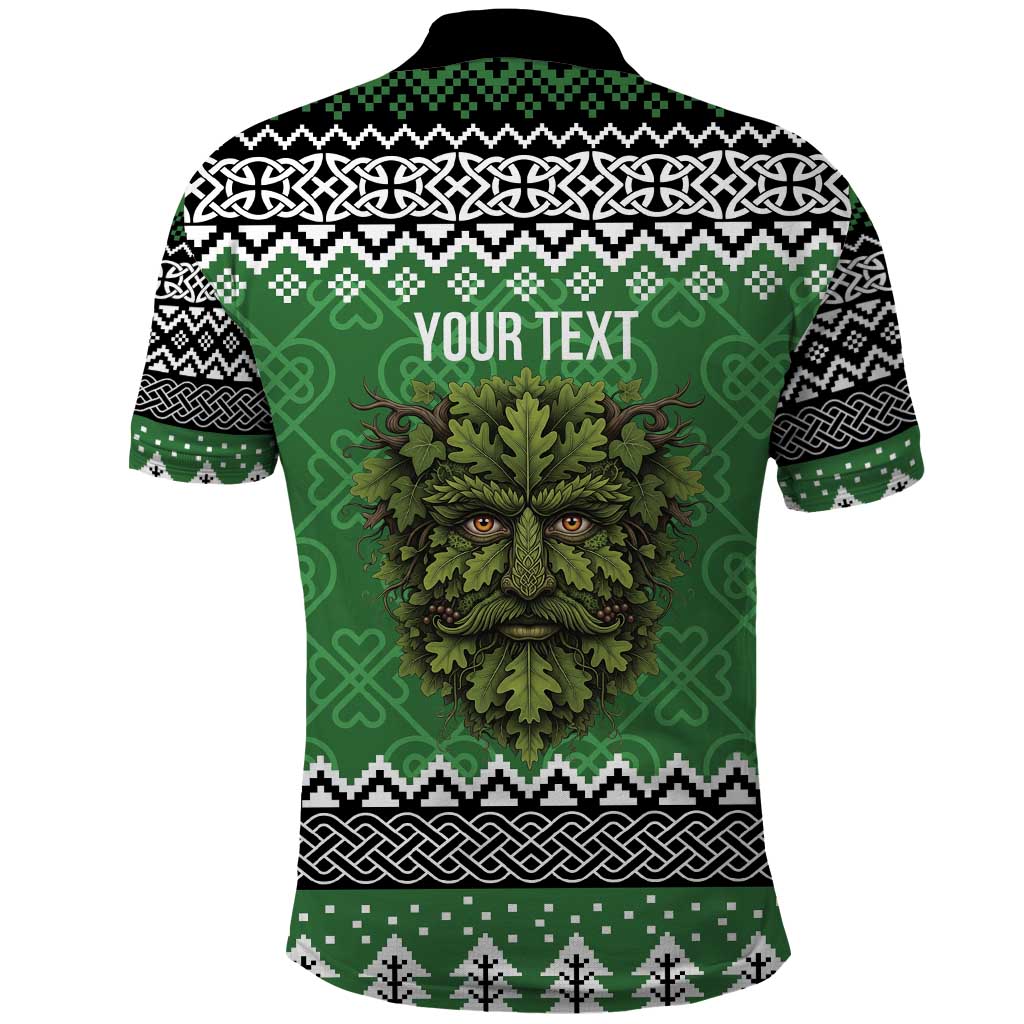 Personalized Anglesey Wales Christmas Polo Shirt Green Man Celtic Knot - Wonder Print Shop