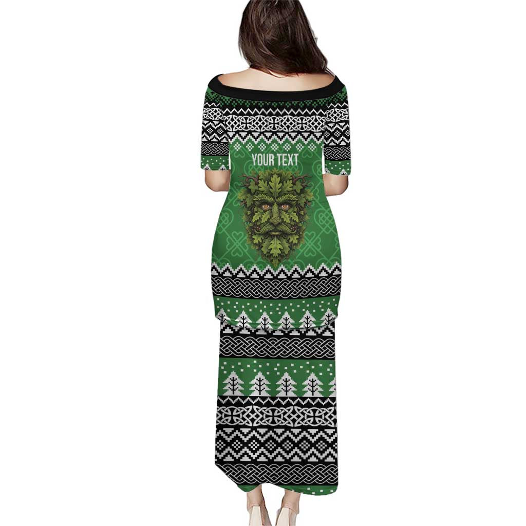 Personalized Anglesey Wales Christmas Puletasi Green Man Celtic Knot - Wonder Print Shop