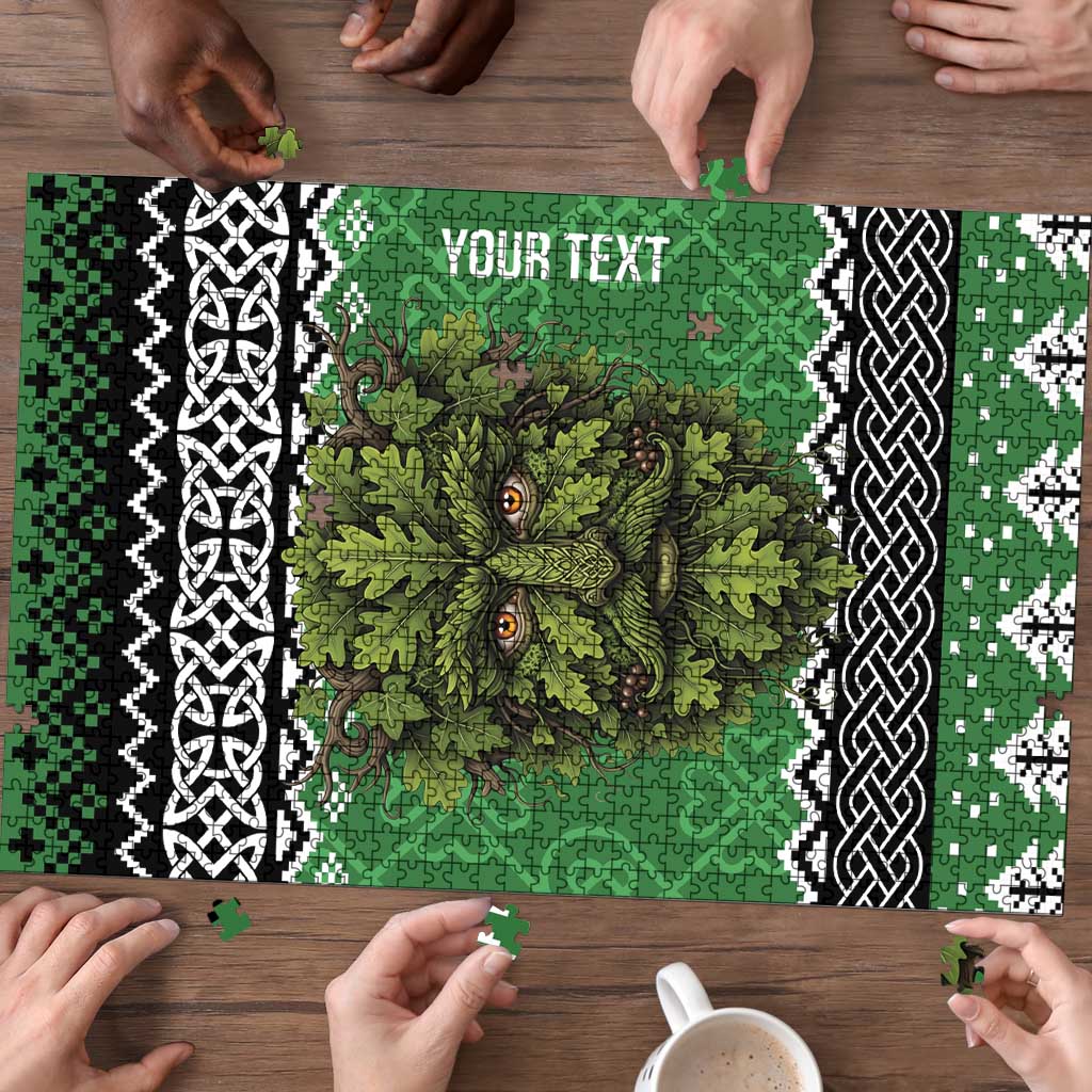 Personalized Anglesey Wales Christmas Puzzle Green Man Celtic Knot - Wonder Print Shop