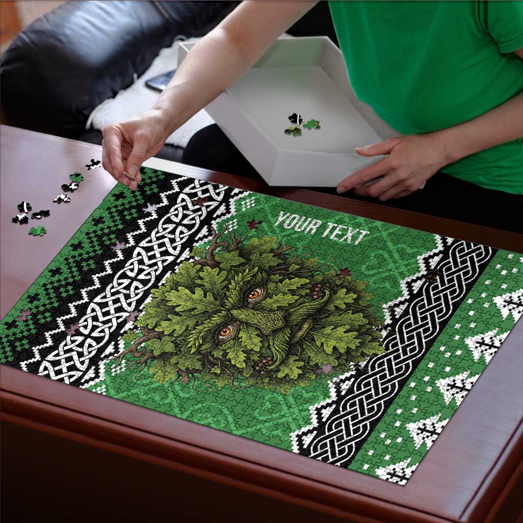 Personalized Anglesey Wales Christmas Puzzle Green Man Celtic Knot - Wonder Print Shop