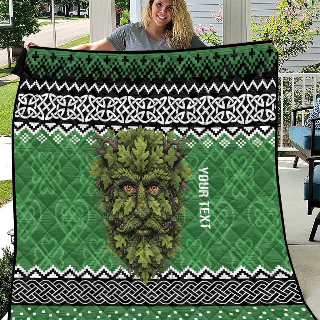 Personalized Anglesey Wales Christmas Quilt Green Man Celtic Knot - Wonder Print Shop