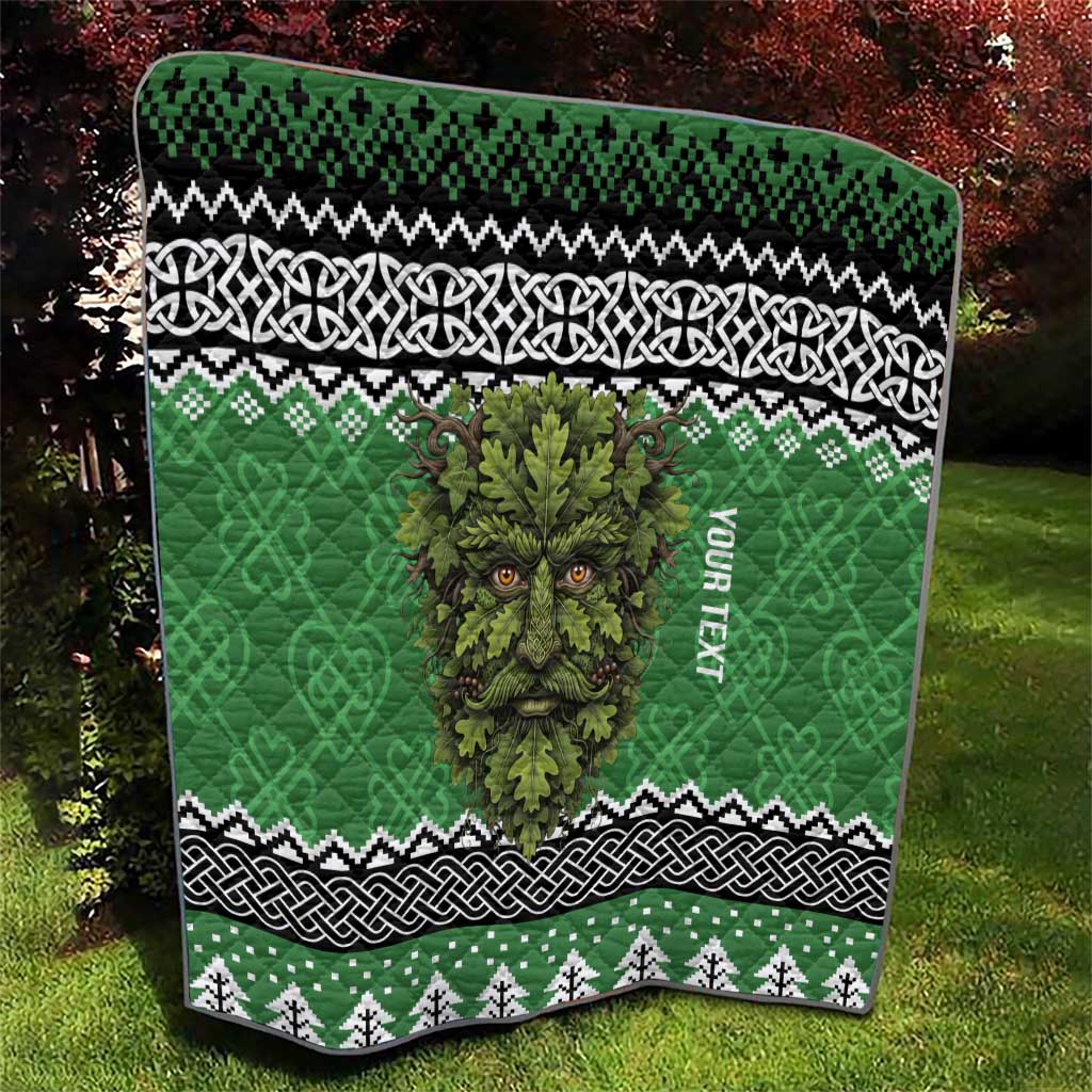 Personalized Anglesey Wales Christmas Quilt Green Man Celtic Knot - Wonder Print Shop