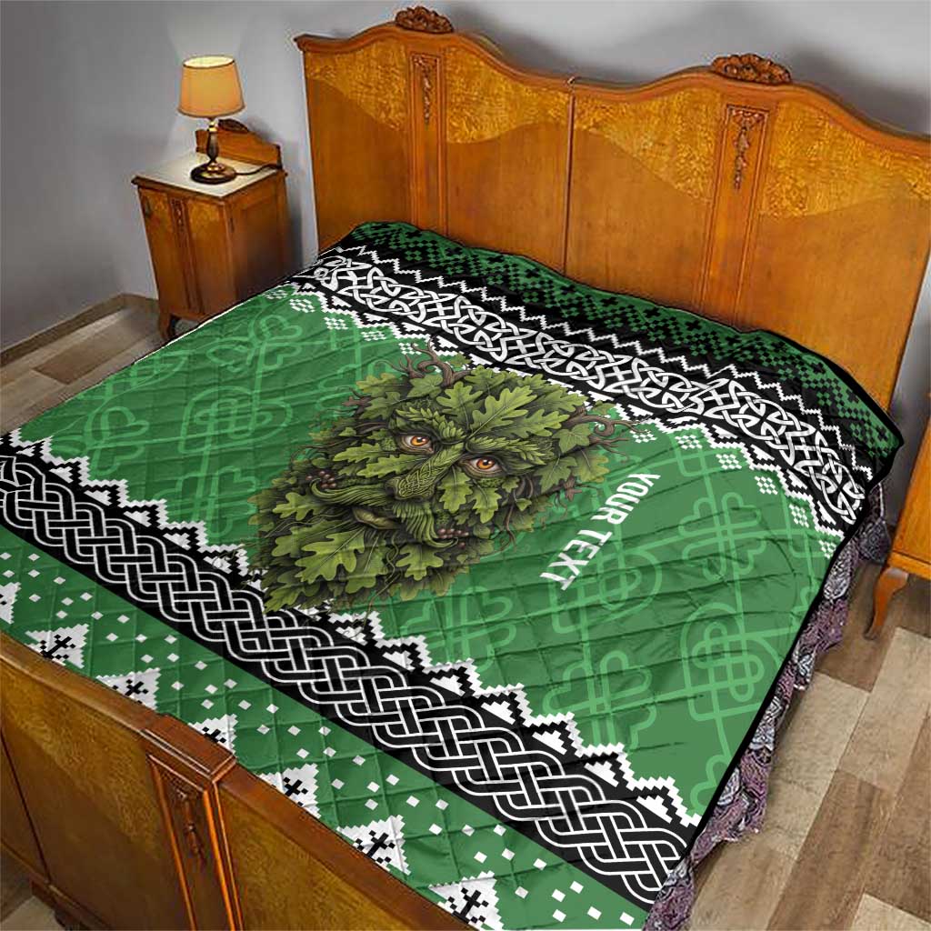 Personalized Anglesey Wales Christmas Quilt Green Man Celtic Knot - Wonder Print Shop