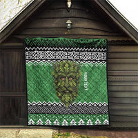 Personalized Anglesey Wales Christmas Quilt Green Man Celtic Knot - Wonder Print Shop