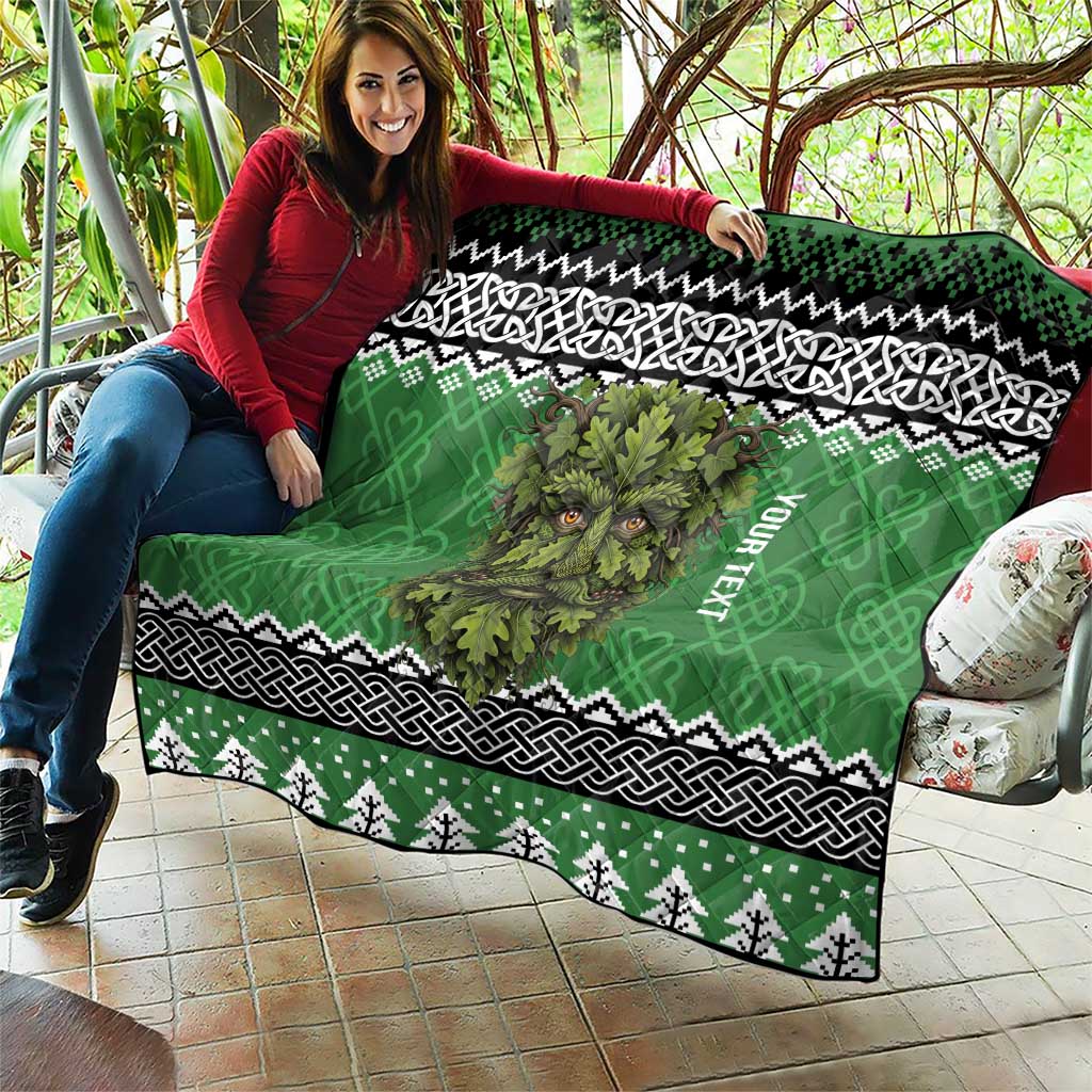 Personalized Anglesey Wales Christmas Quilt Green Man Celtic Knot - Wonder Print Shop