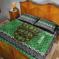 Personalized Anglesey Wales Christmas Quilt Bed Set Green Man Celtic Knot - Wonder Print Shop