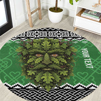 Personalized Anglesey Wales Christmas Round Carpet Green Man Celtic Knot - Wonder Print Shop
