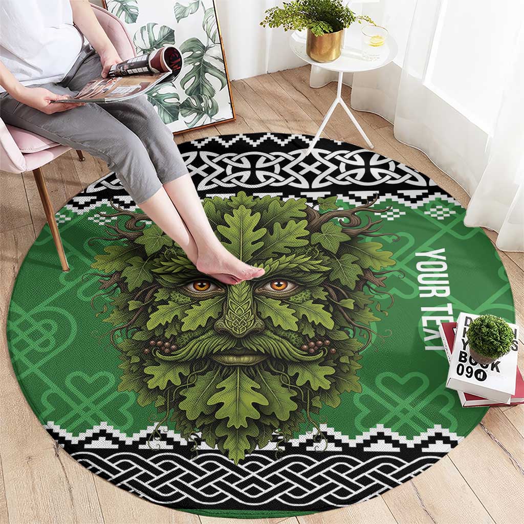 Personalized Anglesey Wales Christmas Round Carpet Green Man Celtic Knot - Wonder Print Shop