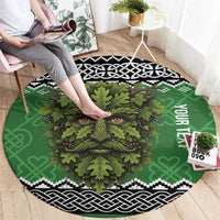 Personalized Anglesey Wales Christmas Round Carpet Green Man Celtic Knot - Wonder Print Shop