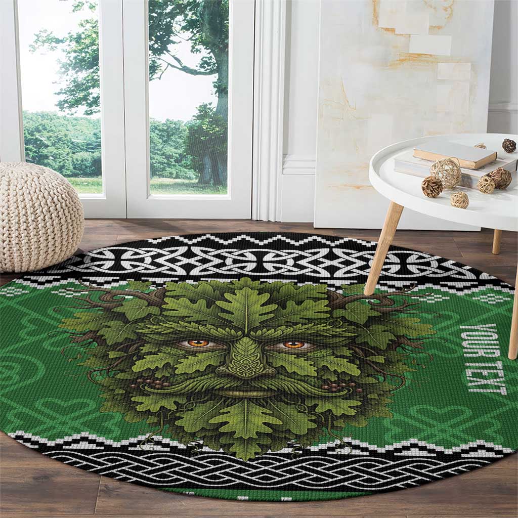 Personalized Anglesey Wales Christmas Round Carpet Green Man Celtic Knot - Wonder Print Shop