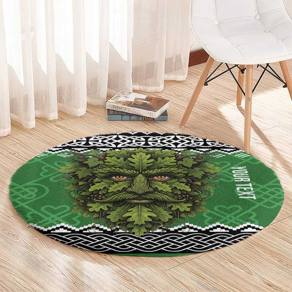 Personalized Anglesey Wales Christmas Round Carpet Green Man Celtic Knot - Wonder Print Shop