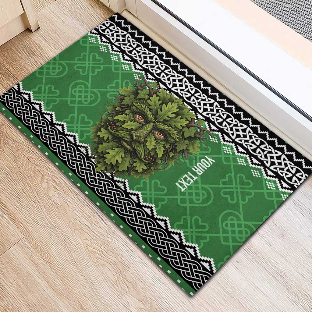 Personalized Anglesey Wales Christmas Rubber Doormat Green Man Celtic Knot - Wonder Print Shop