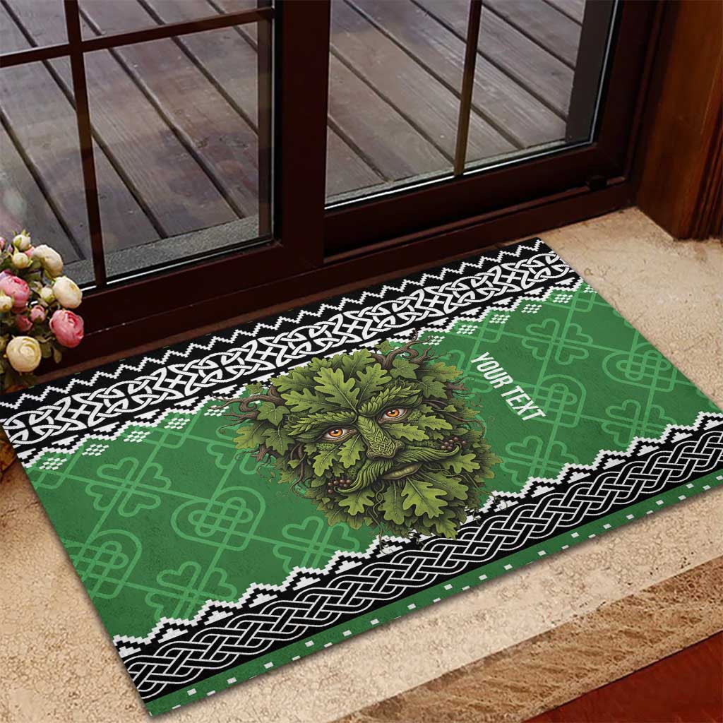 Personalized Anglesey Wales Christmas Rubber Doormat Green Man Celtic Knot - Wonder Print Shop