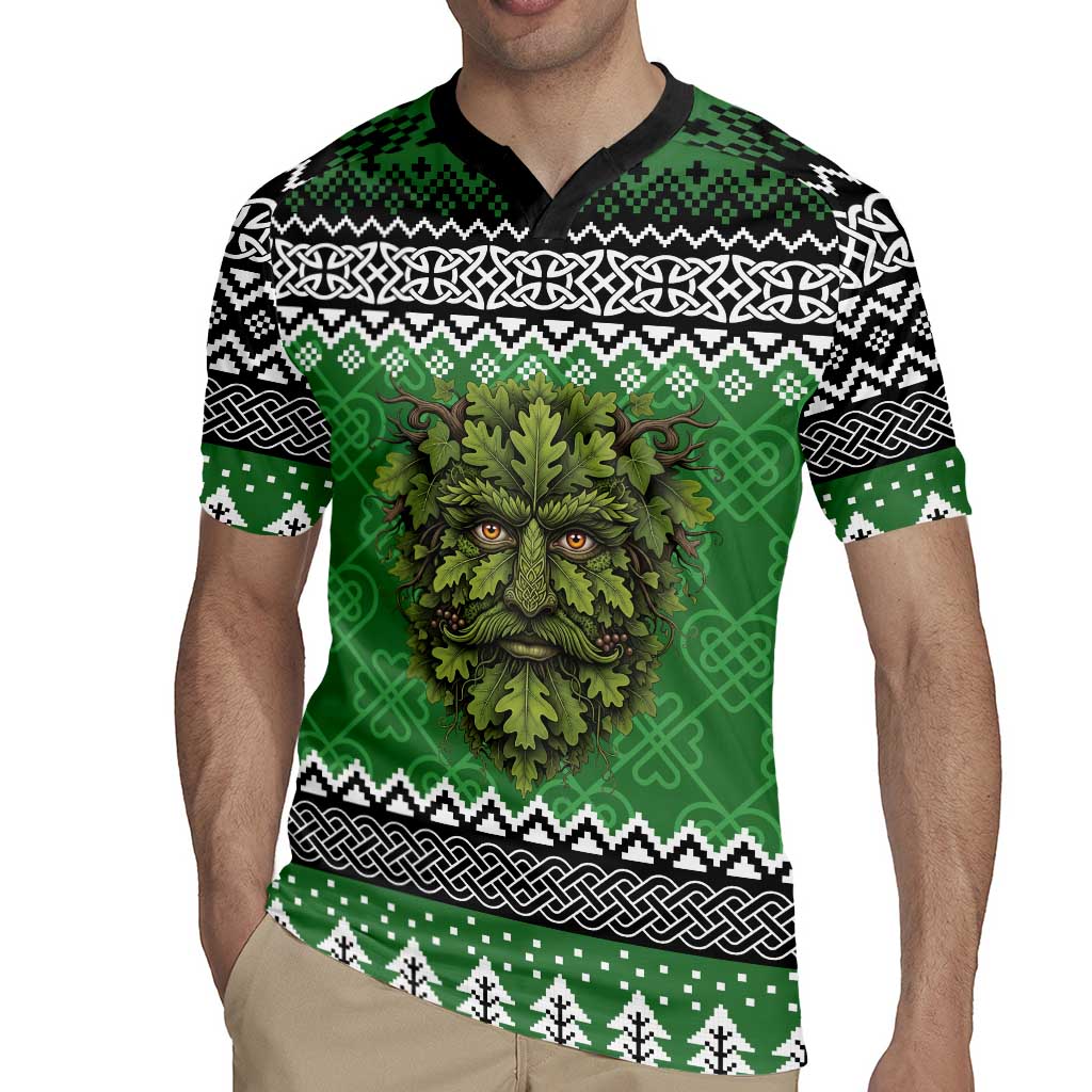 Personalized Anglesey Wales Christmas Rugby Jersey Green Man Celtic Knot - Wonder Print Shop