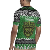 Personalized Anglesey Wales Christmas Rugby Jersey Green Man Celtic Knot - Wonder Print Shop