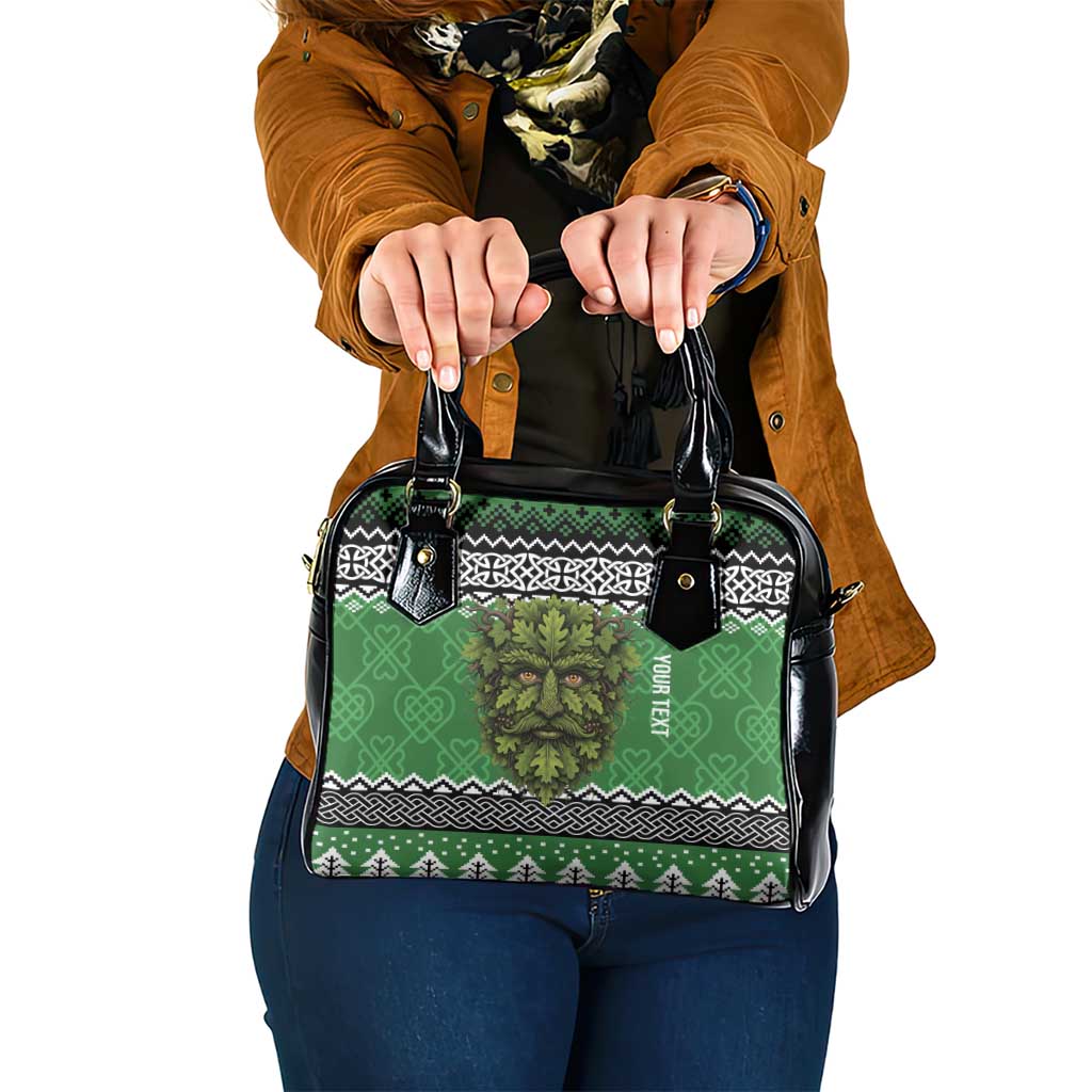 Personalized Anglesey Wales Christmas Shoulder Handbag Green Man Celtic Knot - Wonder Print Shop
