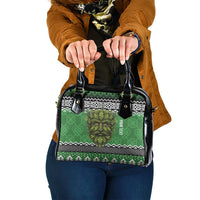 Personalized Anglesey Wales Christmas Shoulder Handbag Green Man Celtic Knot - Wonder Print Shop