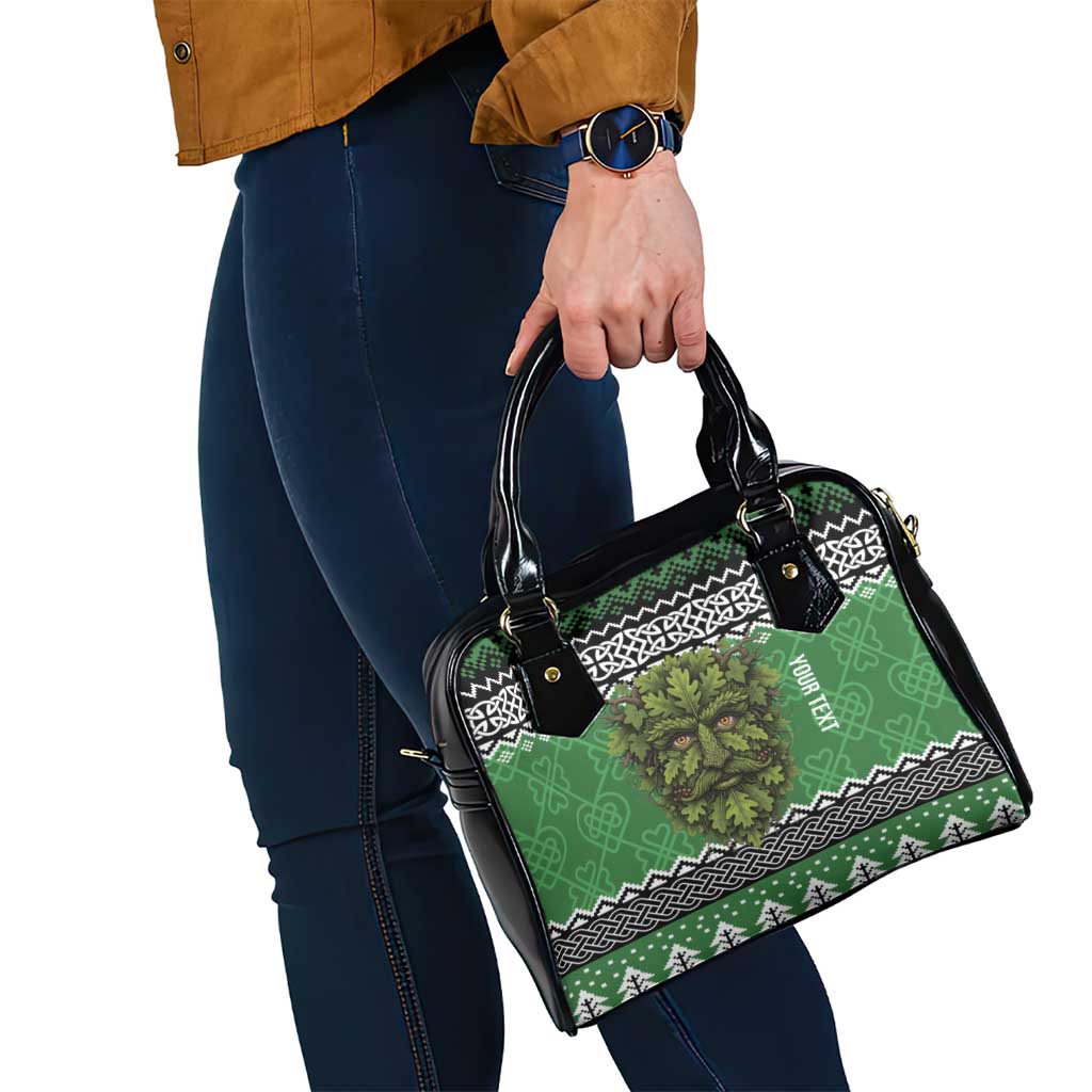 Personalized Anglesey Wales Christmas Shoulder Handbag Green Man Celtic Knot - Wonder Print Shop
