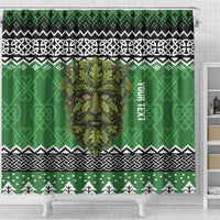 Personalized Anglesey Wales Christmas Shower Curtain Green Man Celtic Knot - Wonder Print Shop