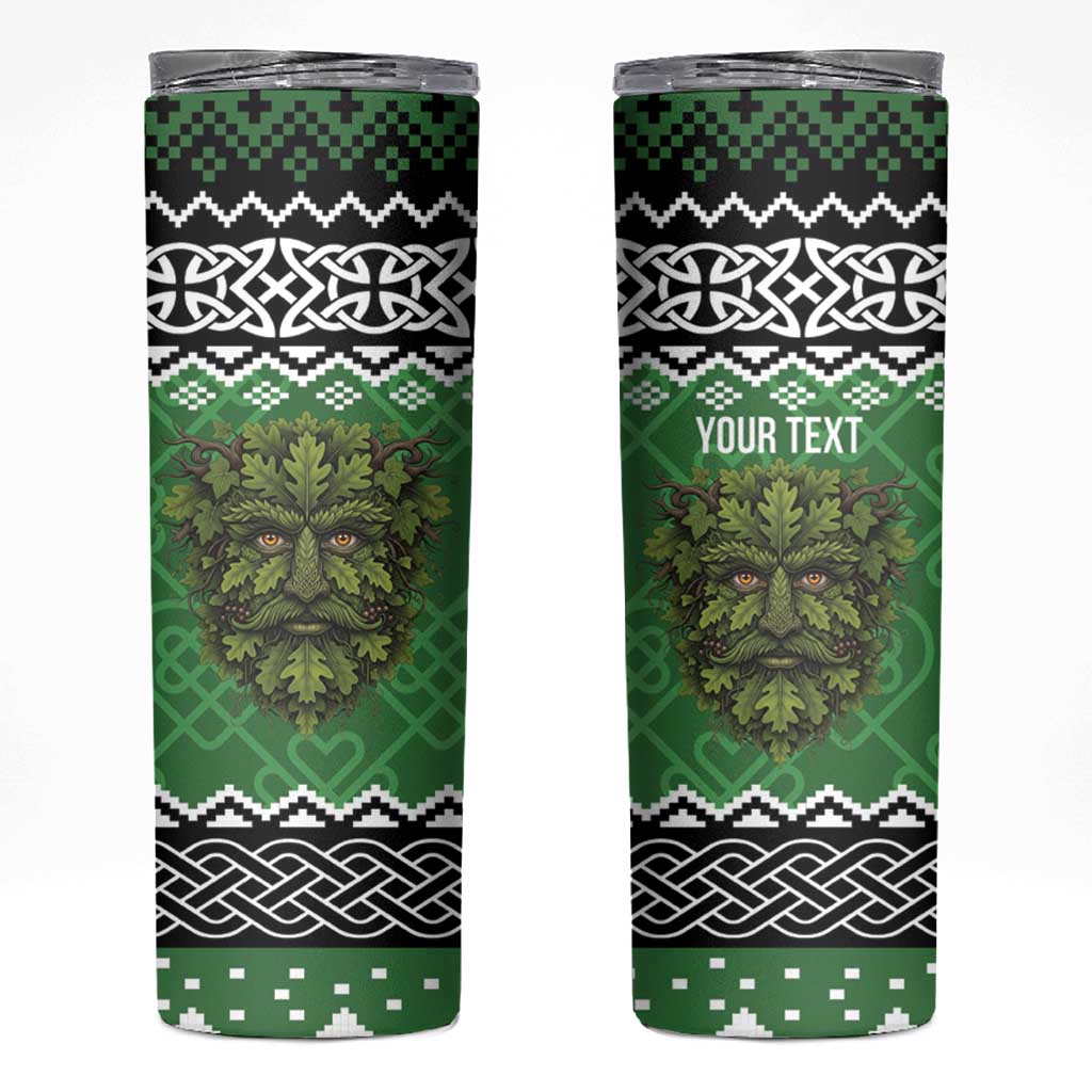 Personalized Anglesey Wales Christmas Skinny Tumbler Green Man Celtic Knot - Wonder Print Shop