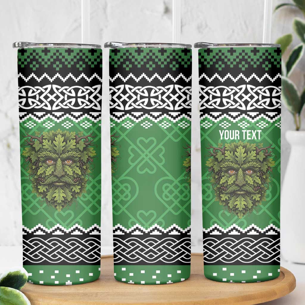 Personalized Anglesey Wales Christmas Skinny Tumbler Green Man Celtic Knot - Wonder Print Shop
