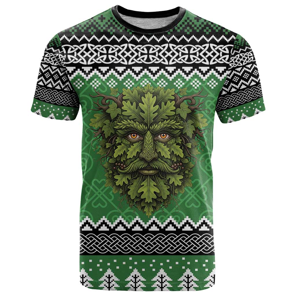 Personalized Anglesey Wales Christmas T Shirt Green Man Celtic Knot - Wonder Print Shop