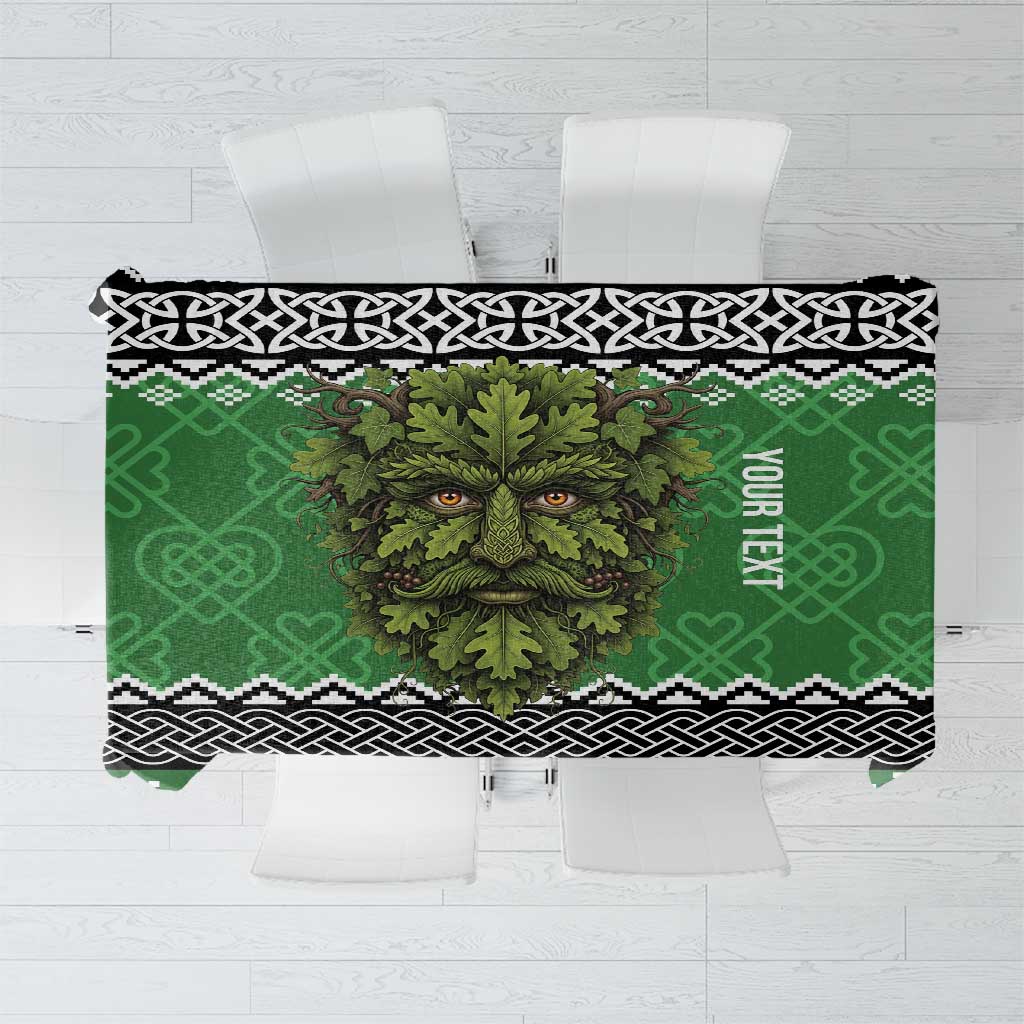 Personalized Anglesey Wales Christmas Tablecloth Green Man Celtic Knot - Wonder Print Shop
