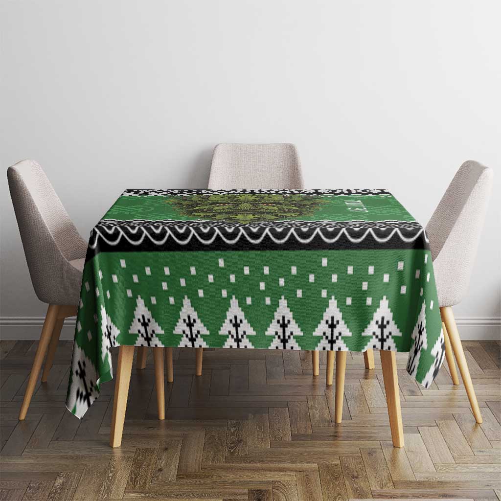 Personalized Anglesey Wales Christmas Tablecloth Green Man Celtic Knot - Wonder Print Shop