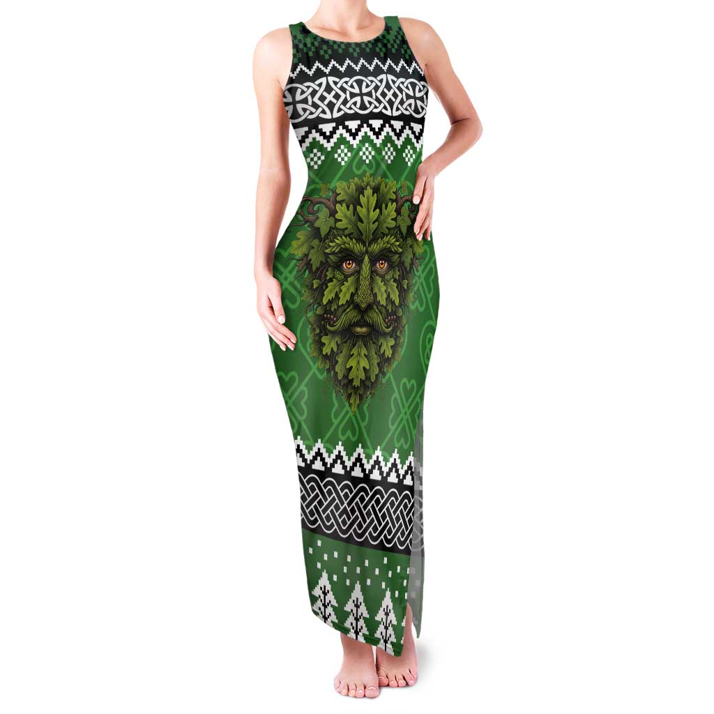 Personalized Anglesey Wales Christmas Tank Maxi Dress Green Man Celtic Knot - Wonder Print Shop
