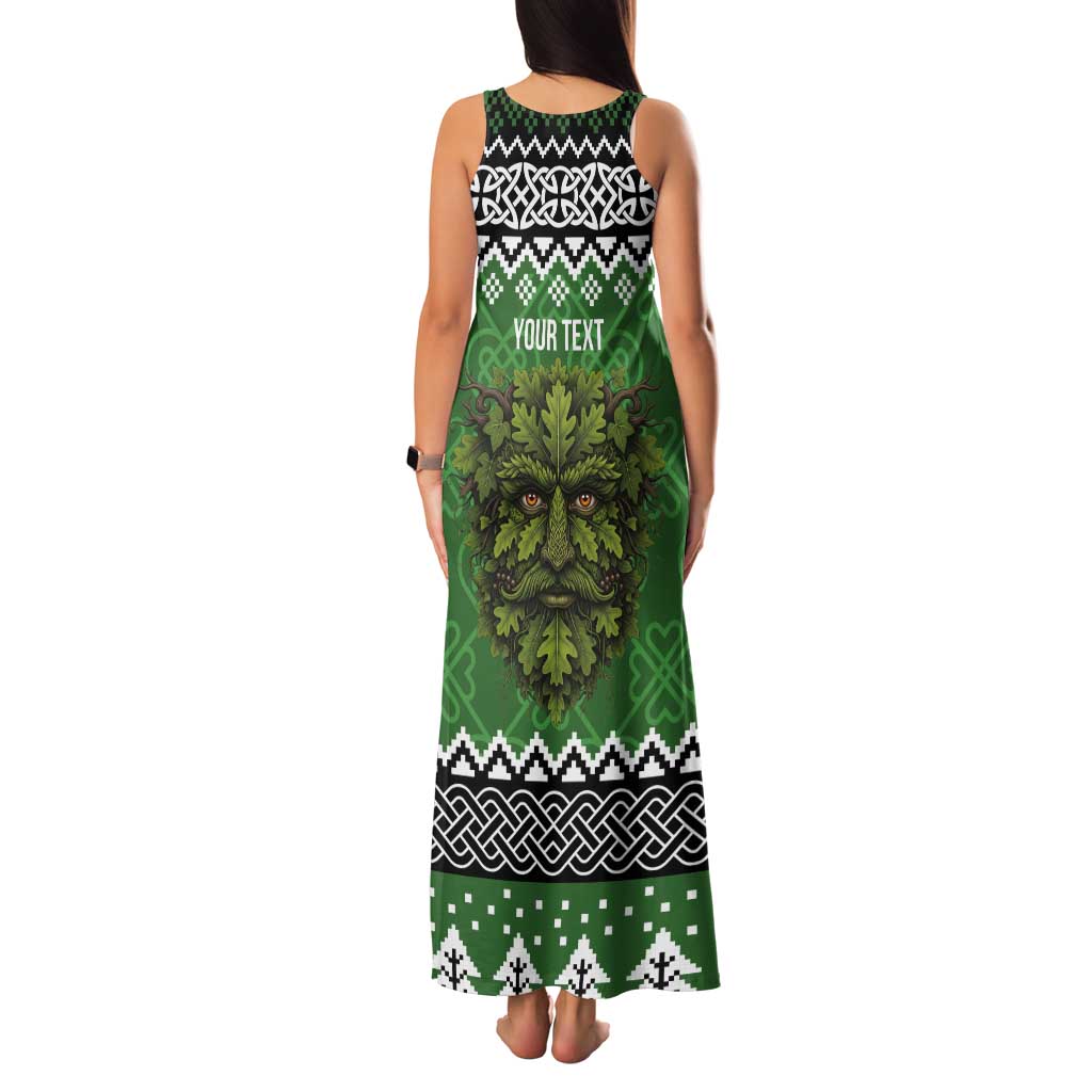Personalized Anglesey Wales Christmas Tank Maxi Dress Green Man Celtic Knot - Wonder Print Shop