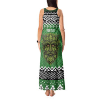 Personalized Anglesey Wales Christmas Tank Maxi Dress Green Man Celtic Knot - Wonder Print Shop