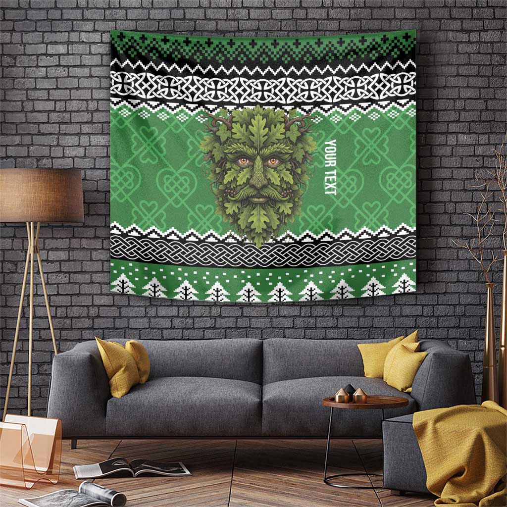 Personalized Anglesey Wales Christmas Tapestry Green Man Celtic Knot - Wonder Print Shop