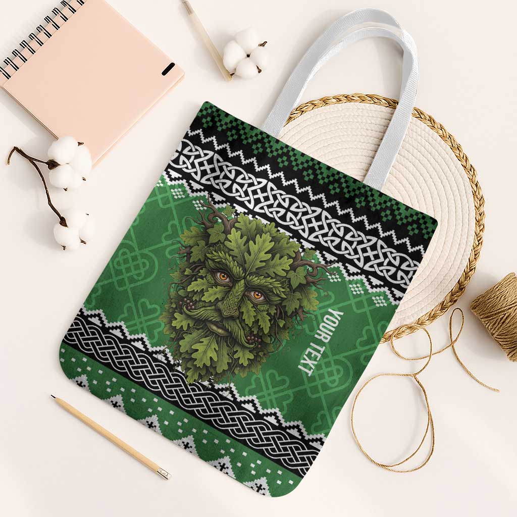 Personalized Anglesey Wales Christmas Tote Bag Green Man Celtic Knot - Wonder Print Shop