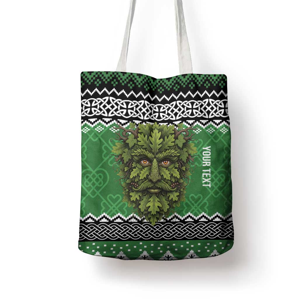 Personalized Anglesey Wales Christmas Tote Bag Green Man Celtic Knot - Wonder Print Shop