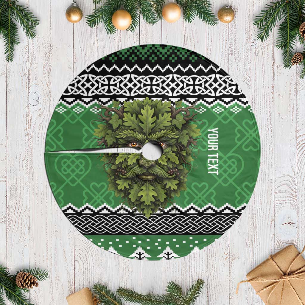 Personalized Anglesey Wales Christmas Tree Skirt Green Man Celtic Knot - Wonder Print Shop