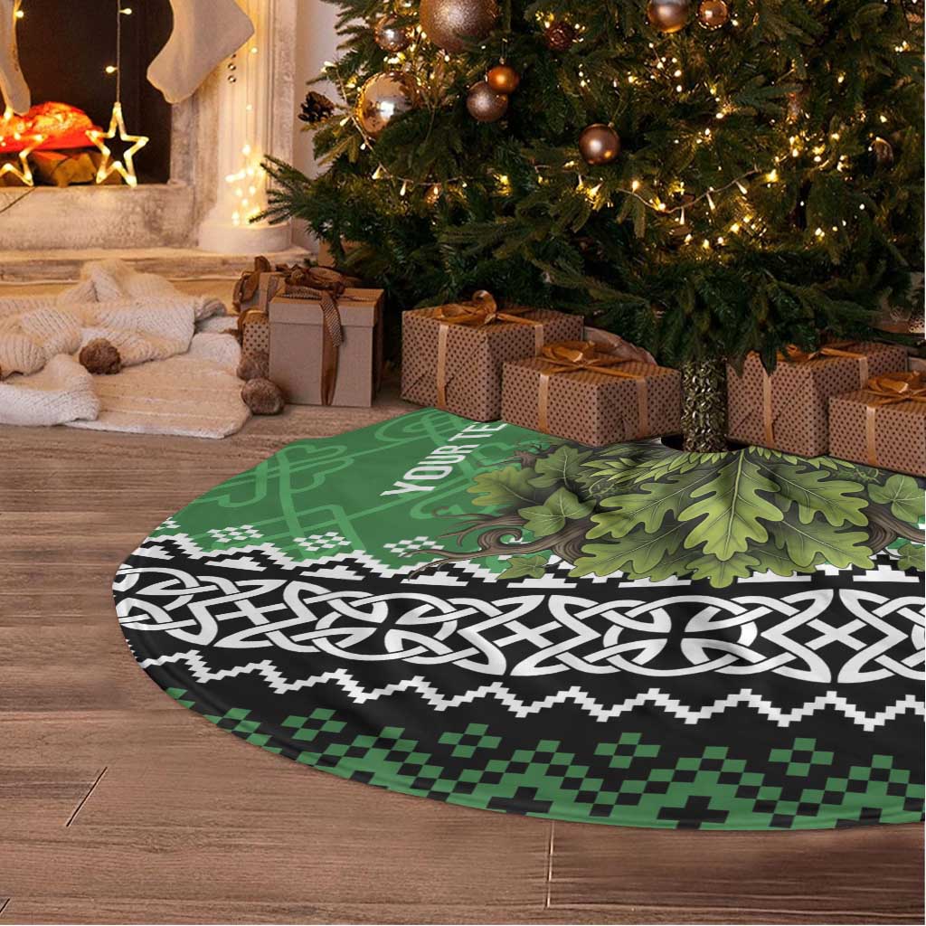 Personalized Anglesey Wales Christmas Tree Skirt Green Man Celtic Knot - Wonder Print Shop