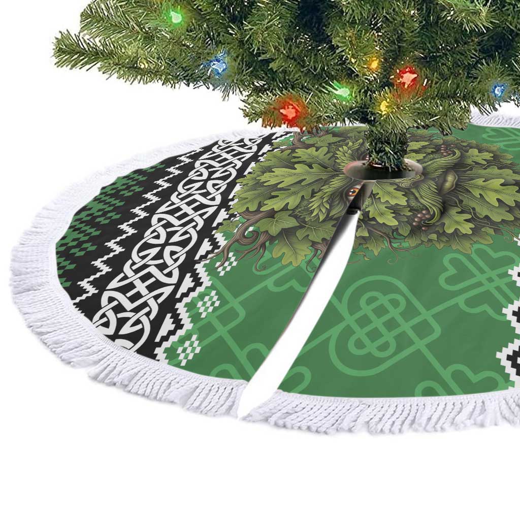 Personalized Anglesey Wales Christmas Tree Skirt Green Man Celtic Knot - Wonder Print Shop