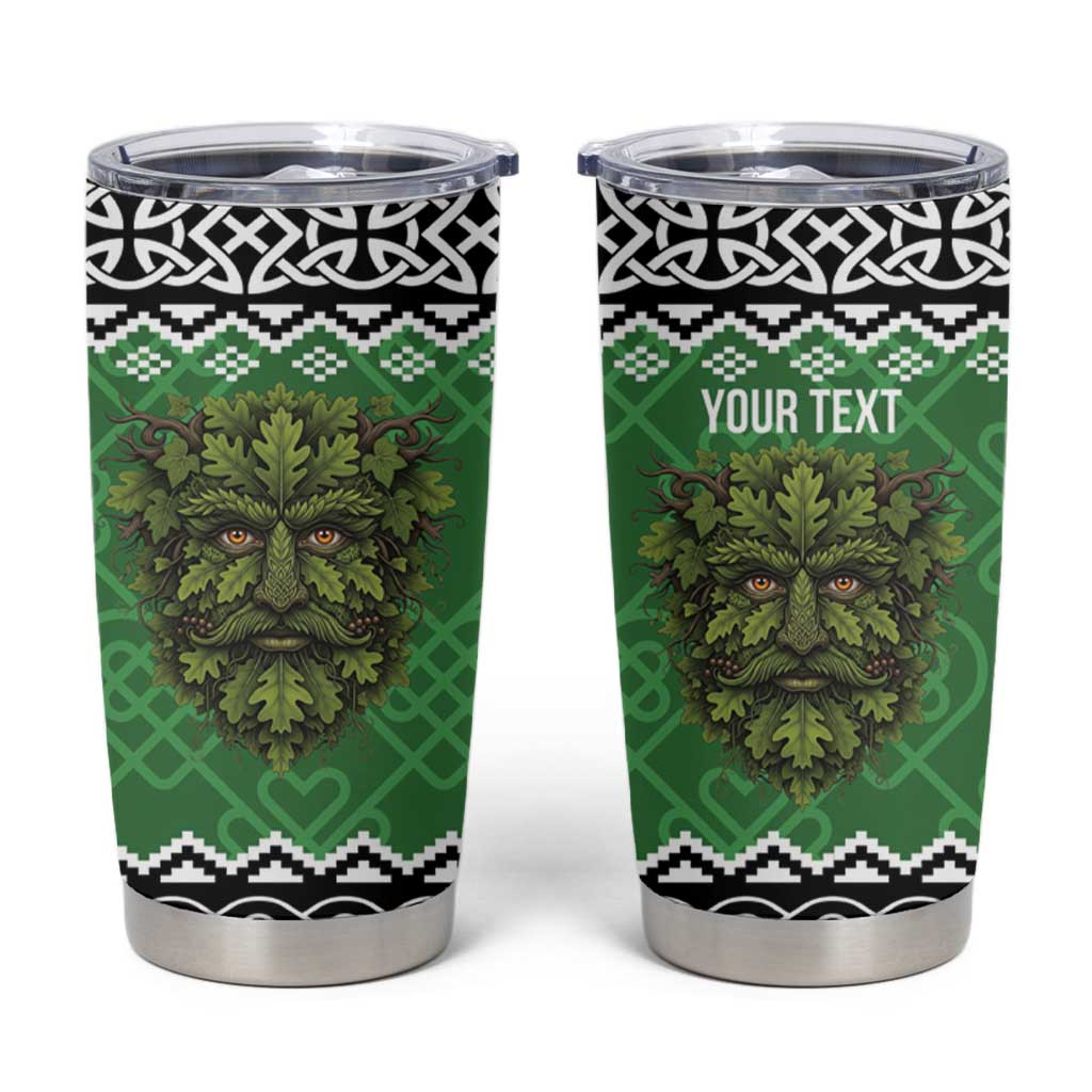 Personalized Anglesey Wales Christmas Tumbler Cup Green Man Celtic Knot - Wonder Print Shop
