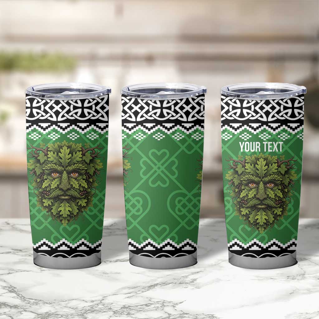 Personalized Anglesey Wales Christmas Tumbler Cup Green Man Celtic Knot - Wonder Print Shop