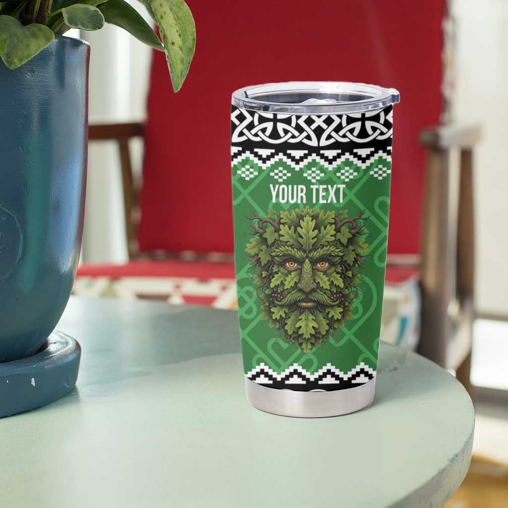 Personalized Anglesey Wales Christmas Tumbler Cup Green Man Celtic Knot - Wonder Print Shop