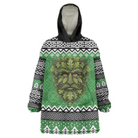 Personalized Anglesey Wales Christmas Wearable Blanket Hoodie Green Man Celtic Knot - Wonder Print Shop