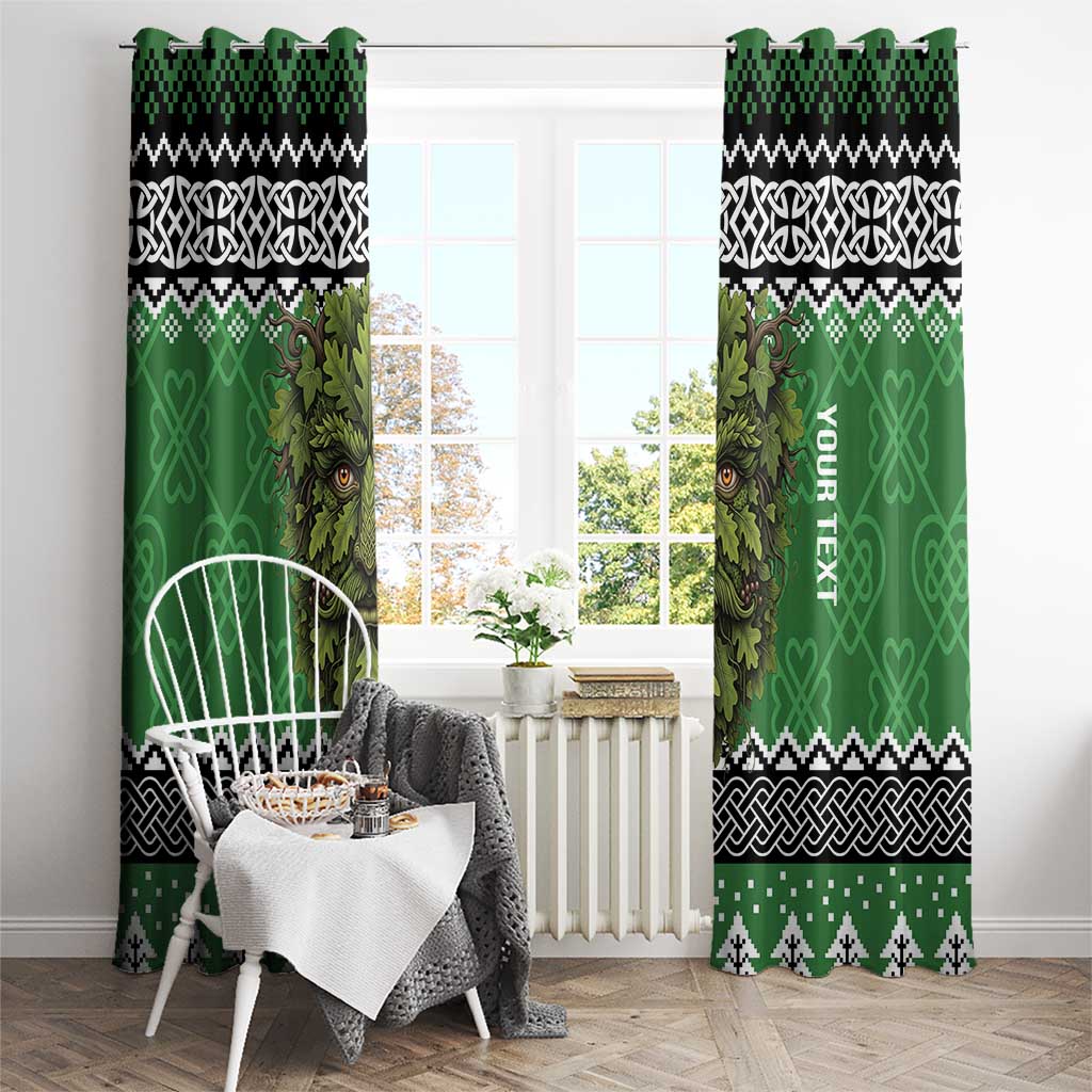 Personalized Anglesey Wales Christmas Window Curtain Green Man Celtic Knot - Wonder Print Shop