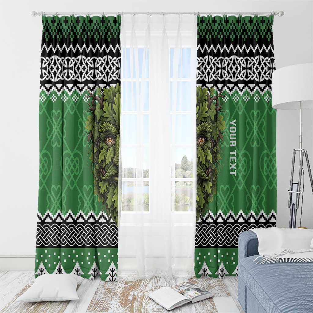 Personalized Anglesey Wales Christmas Window Curtain Green Man Celtic Knot - Wonder Print Shop