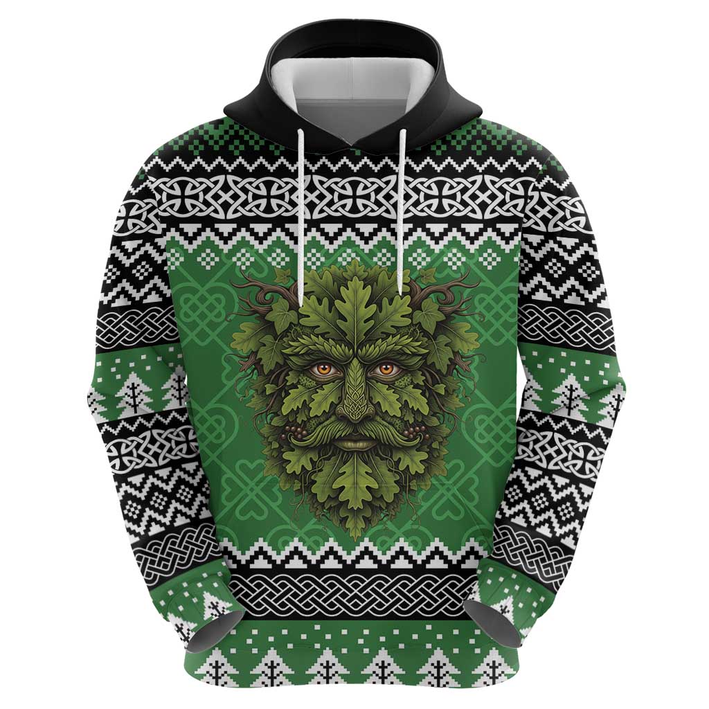 Personalized Anglesey Wales Christmas Zip Hoodie Green Man Celtic Knot - Wonder Print Shop